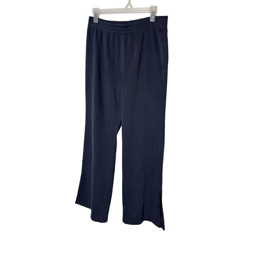 Vuori‎ Sweatpants Womens Large Blue Knit Straight Leg Side Slit Lounge VW4044
